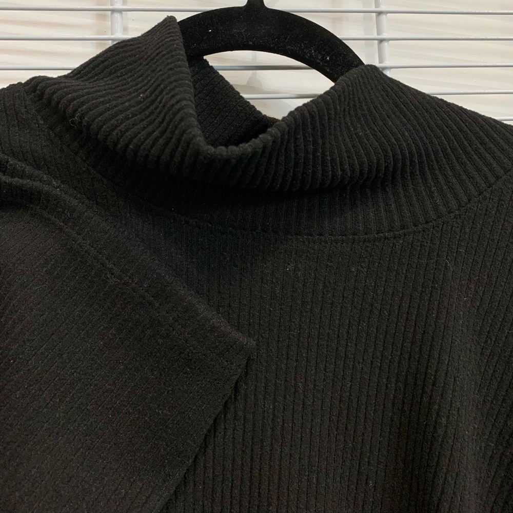Ribbed Cowl-Neck Sweater